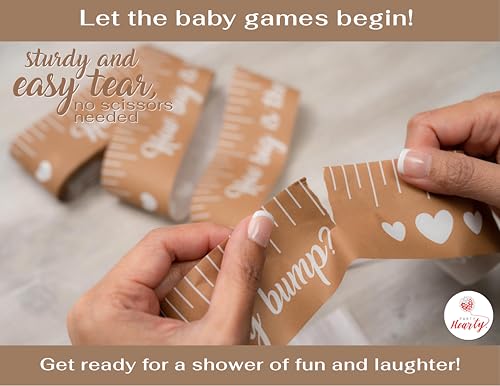 Party Hearty Baby Shower Tummy Measure Game – 2 Rolls, 2in x 150ft, Fun Gender Neutral Icebreaker