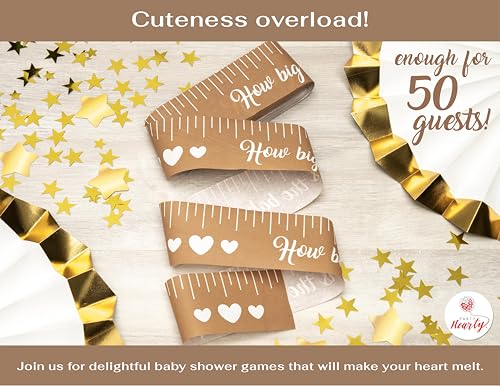 Party Hearty Baby Shower Tummy Measure Game – 2 Rolls, 2in x 150ft, Fun Gender Neutral Icebreaker