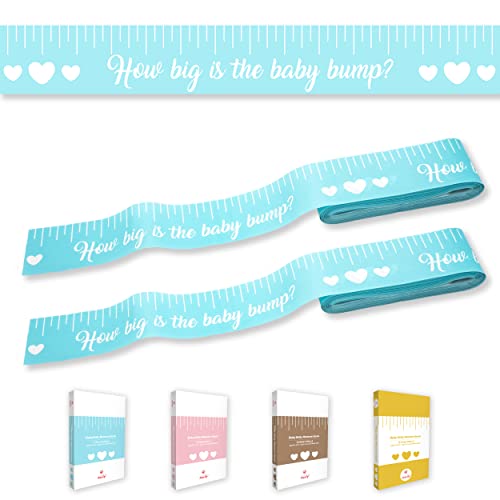 Party Hearty Blue Tummy Measure Tape Baby Shower Game - 2 Rolls, 2x150 ft - Fun Activity for Guests