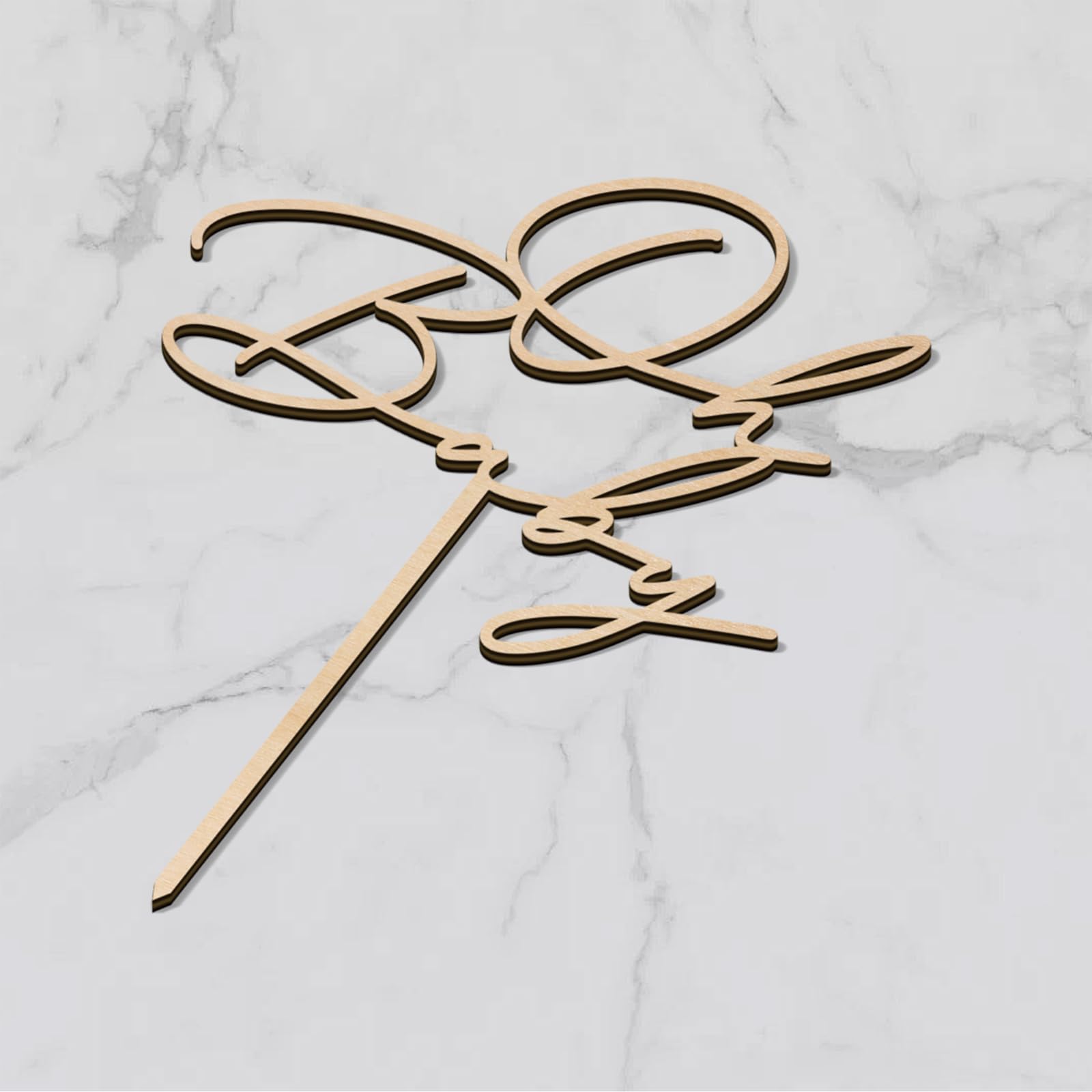 Party to Be Oh Baby Wood Cake Topper – Baby Shower & Gender Reveal Decoration (Design 03)