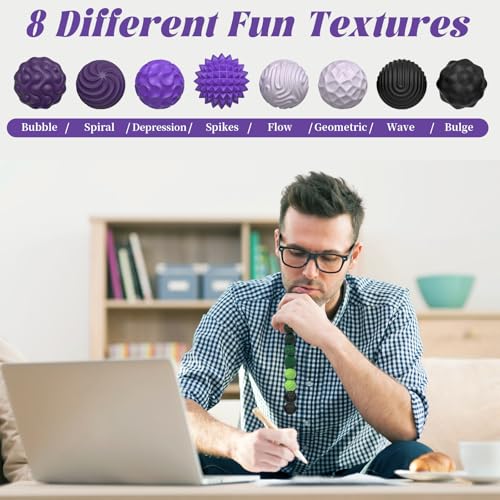 PARTY TONIGHT Silicone Magnetic Balls (8-Pack) - Quiet Fidget Toys for Adults & Teens with Textured Stress Relief