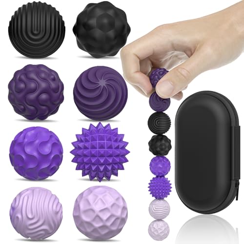 PARTY TONIGHT Silicone Magnetic Balls (8-Pack) - Quiet Fidget Toys for Adults & Teens with Textured Stress Relief