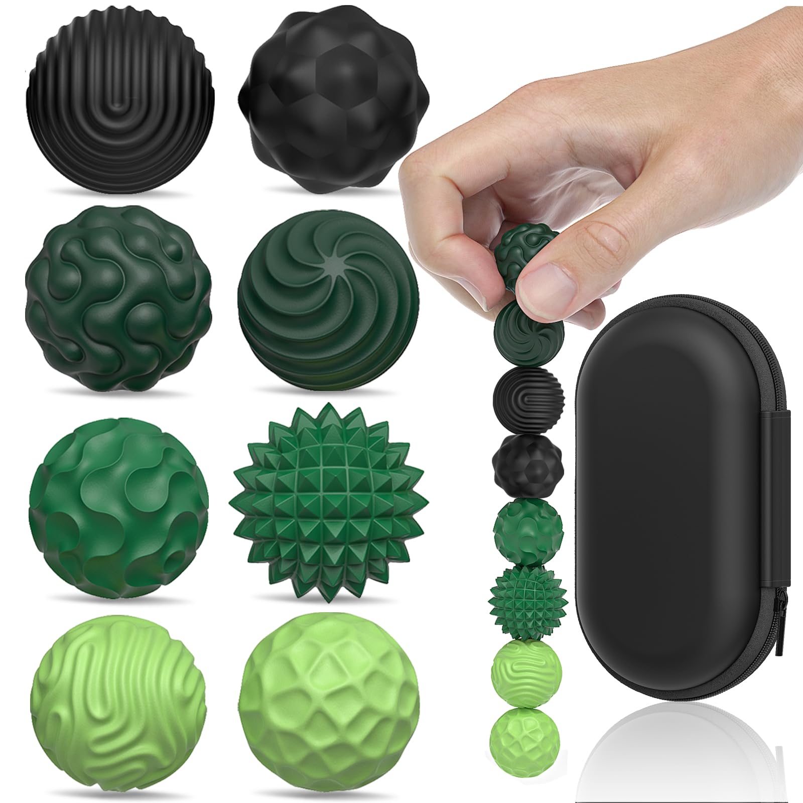 PARTY TONIGHT Silicone Magnetic Balls – 8 Pack Textured Fidget Toys for Stress Relief & Anxiety (ADHD, Autism)