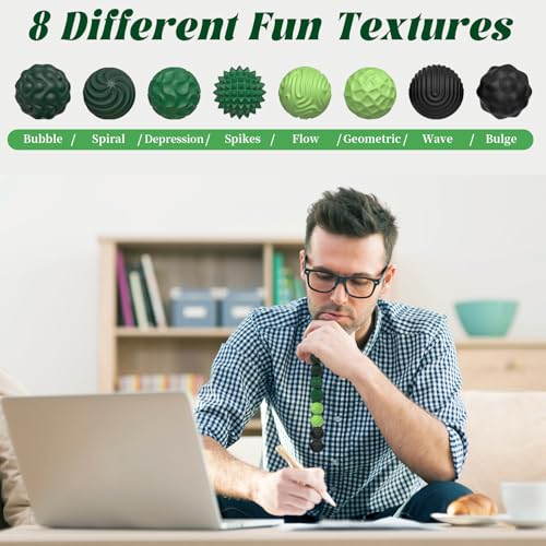PARTY TONIGHT Silicone Magnetic Balls – 8 Pack Textured Fidget Toys for Stress Relief & Anxiety (ADHD, Autism)