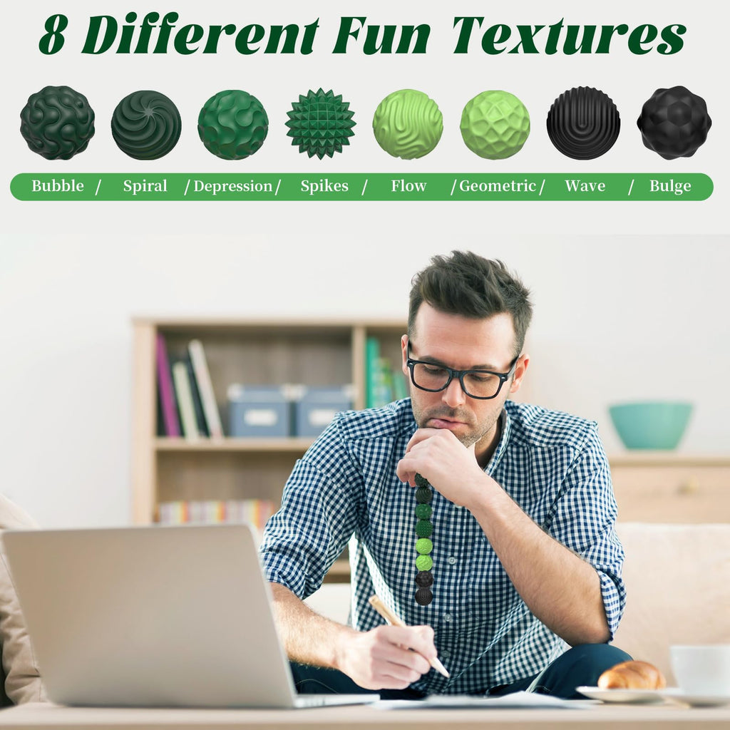 PARTY TONIGHT Silicone Magnetic Balls – 8 Pack Textured Fidget Toys for Stress Relief & Anxiety (ADHD, Autism)