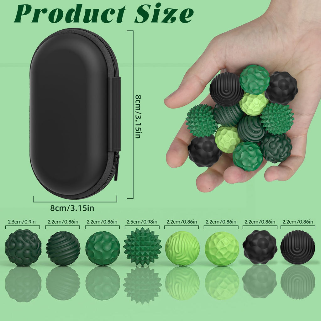 PARTY TONIGHT Silicone Magnetic Balls – 8 Pack Textured Fidget Toys for Stress Relief & Anxiety (ADHD, Autism)