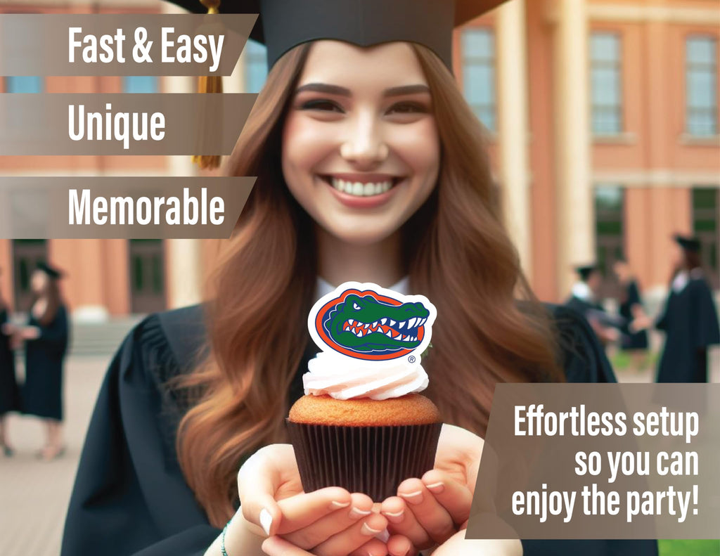 PartyKandy 24-Pack University of Florida Cupcake Toppers for Game Day, Graduation, and Birthday Parties