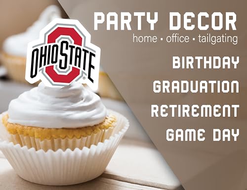 PartyKandy Ohio State Buckeyes Cupcake Toppers (24 Pack) – Game Day, Graduation, Birthday Decor