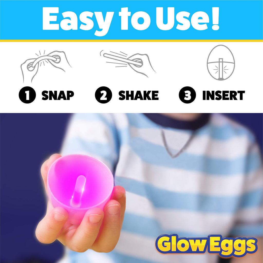 PartySticks 192-Piece Pink Glow-in-the-Dark Easter Egg Hunt Set - 48 Glow Eggs & 144 Mini Glow Sticks for Kids, Teens, Adults