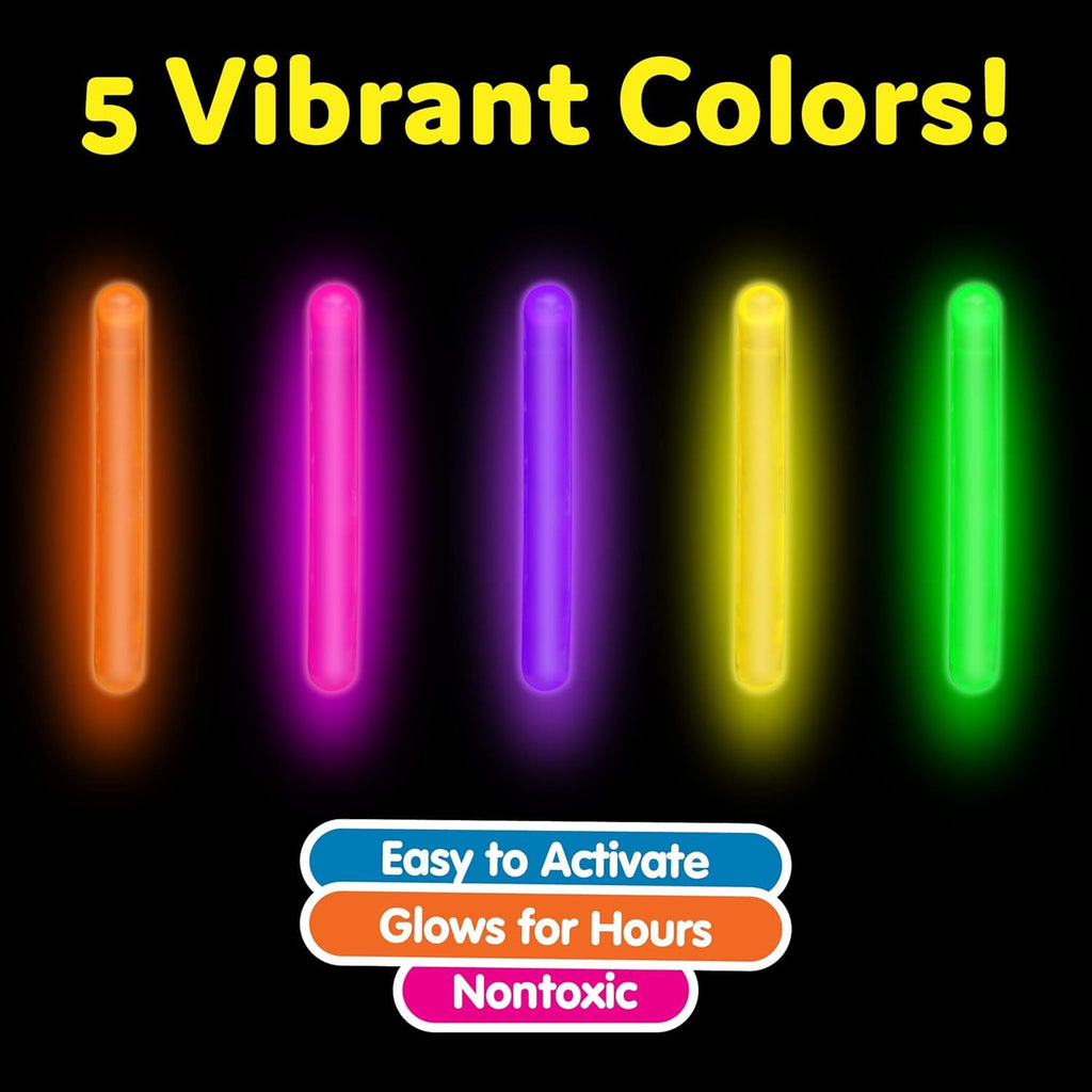 PartySticks 200 Pack Mini Glow Sticks - 2-Inch, 5 Colors, 6-10 Hour Glow for Parties and Easter