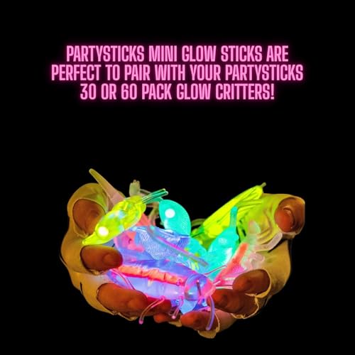 PartySticks 200 Pack Mini Glow Sticks - 2-Inch, 5 Colors, 6-10 Hour Glow for Parties and Easter