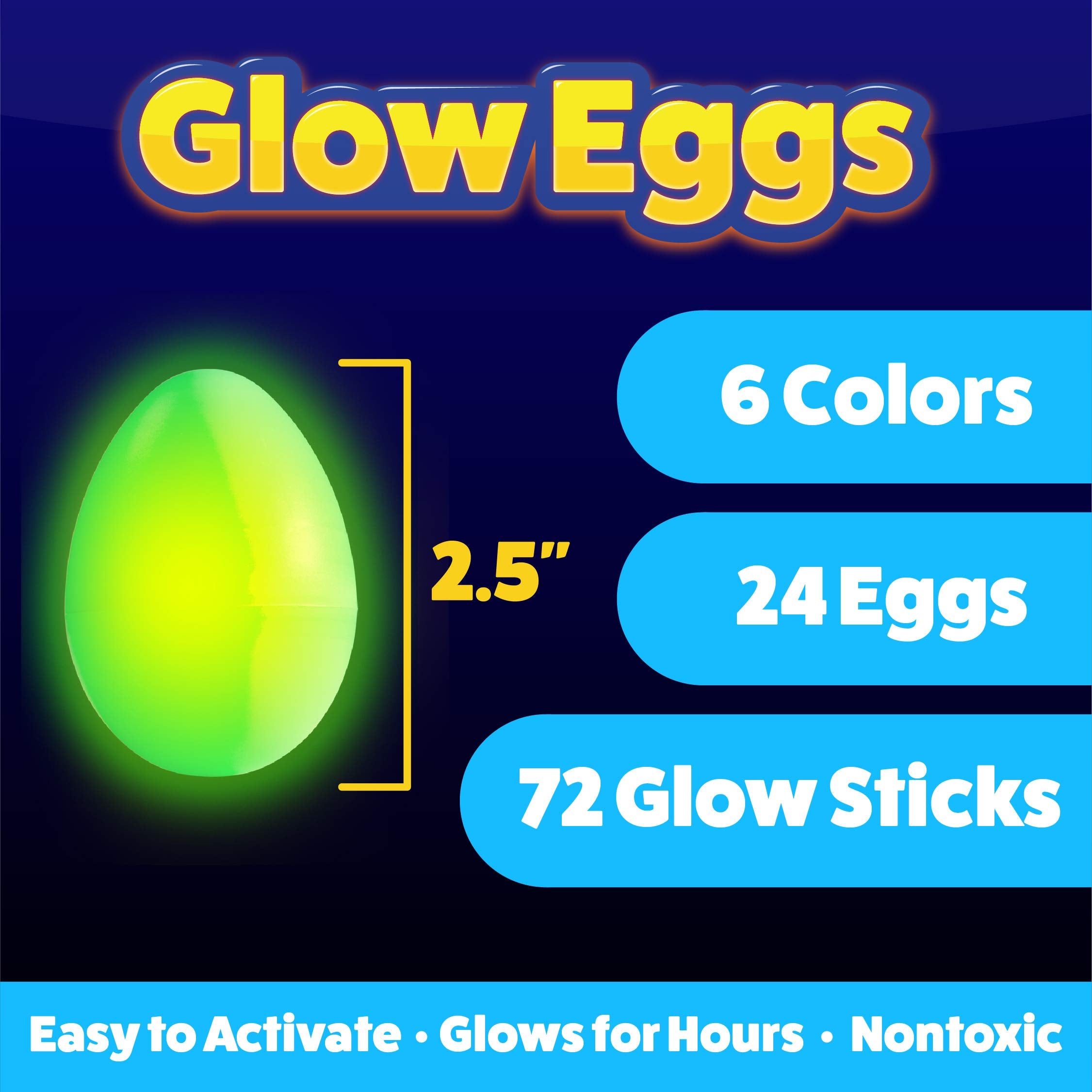 PartySticks 24 Glow-in-the-Dark Easter Eggs & 72 Mini Glow Sticks - 96 Piece Set