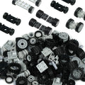 Pasacho Wheels and Axles Set – 122 Pieces Compatible Building Blocks Car Parts Chassis Tires