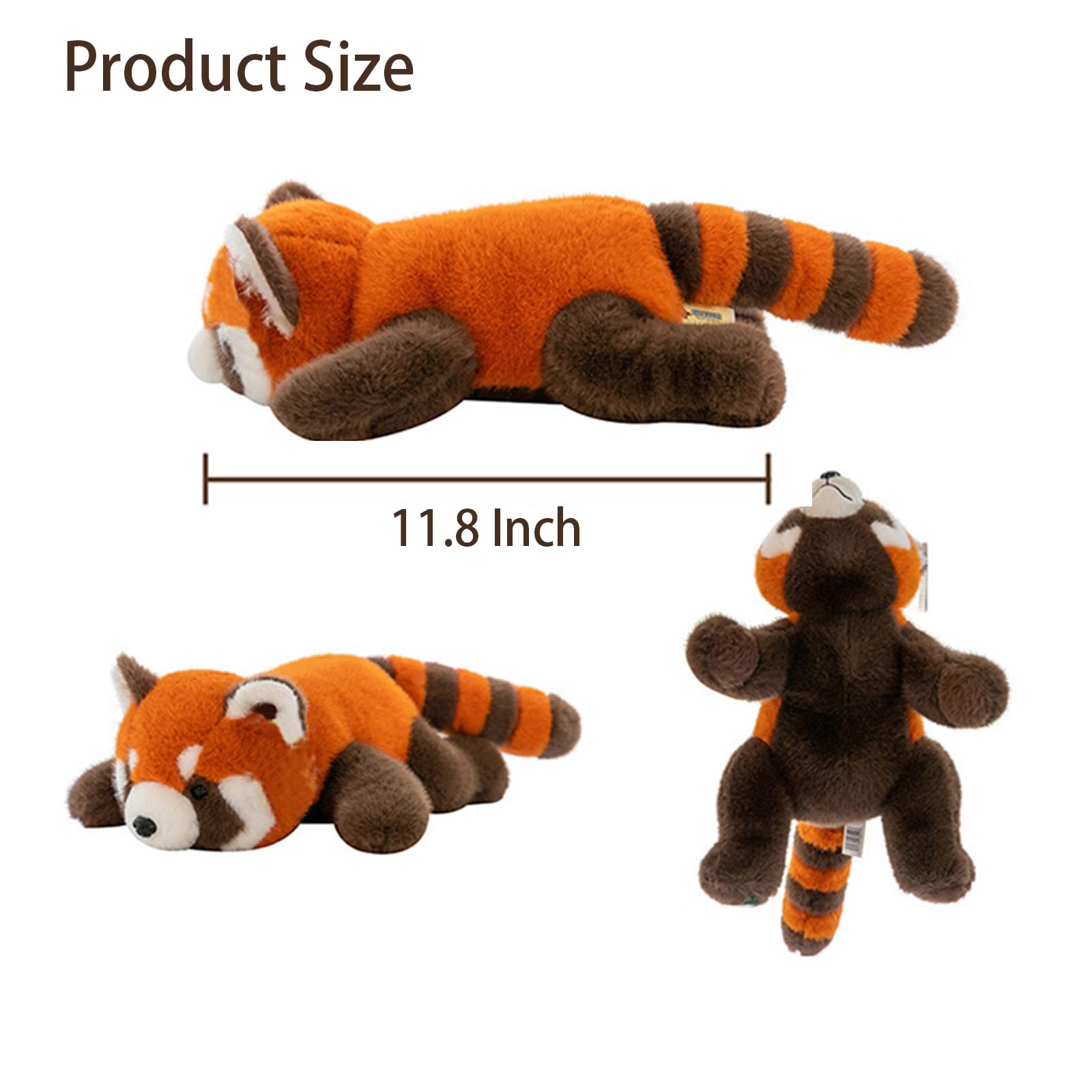 PASHMAIRE Weighted Red Panda Stuffed Animal, 11 Inch Super Soft Plush Toy Pillow for Kids, Cute Sleeping Cushion Gift