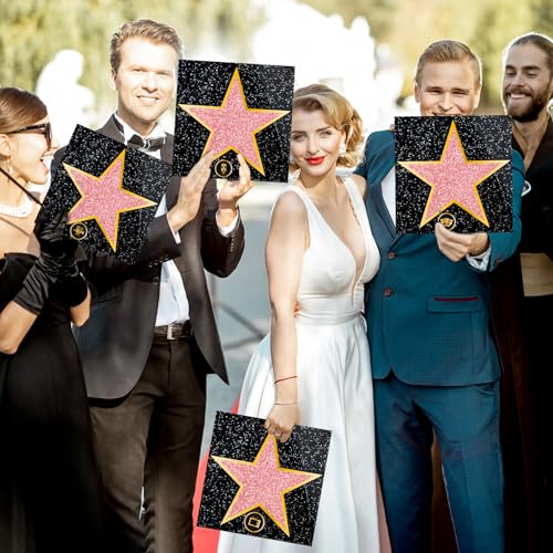 Pasimy 25 Movie Star Stickers + Round Stickers with Markers for Red Carpet Party
