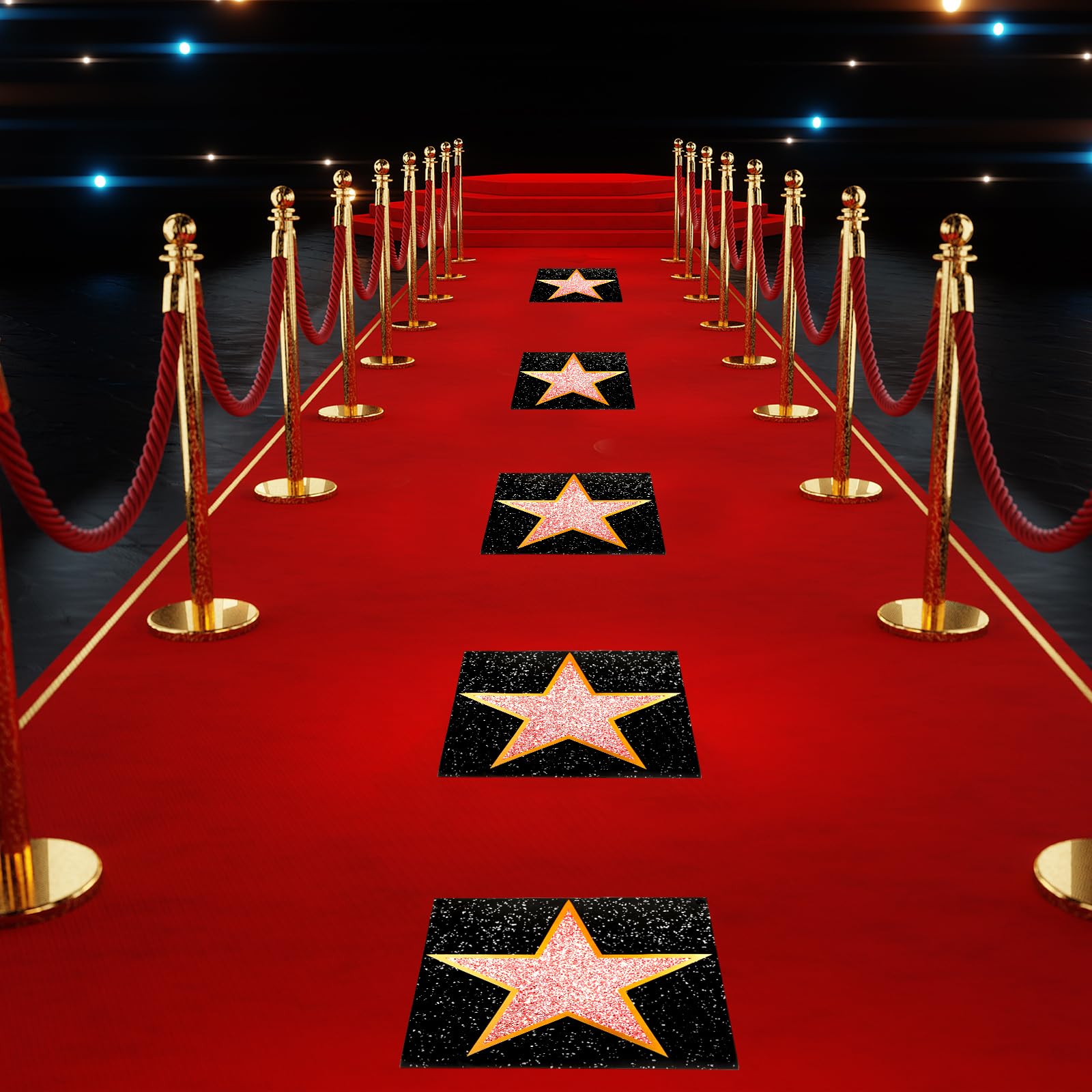 Pasimy 25 Movie Star Stickers + Round Stickers with Markers for Red Carpet Party