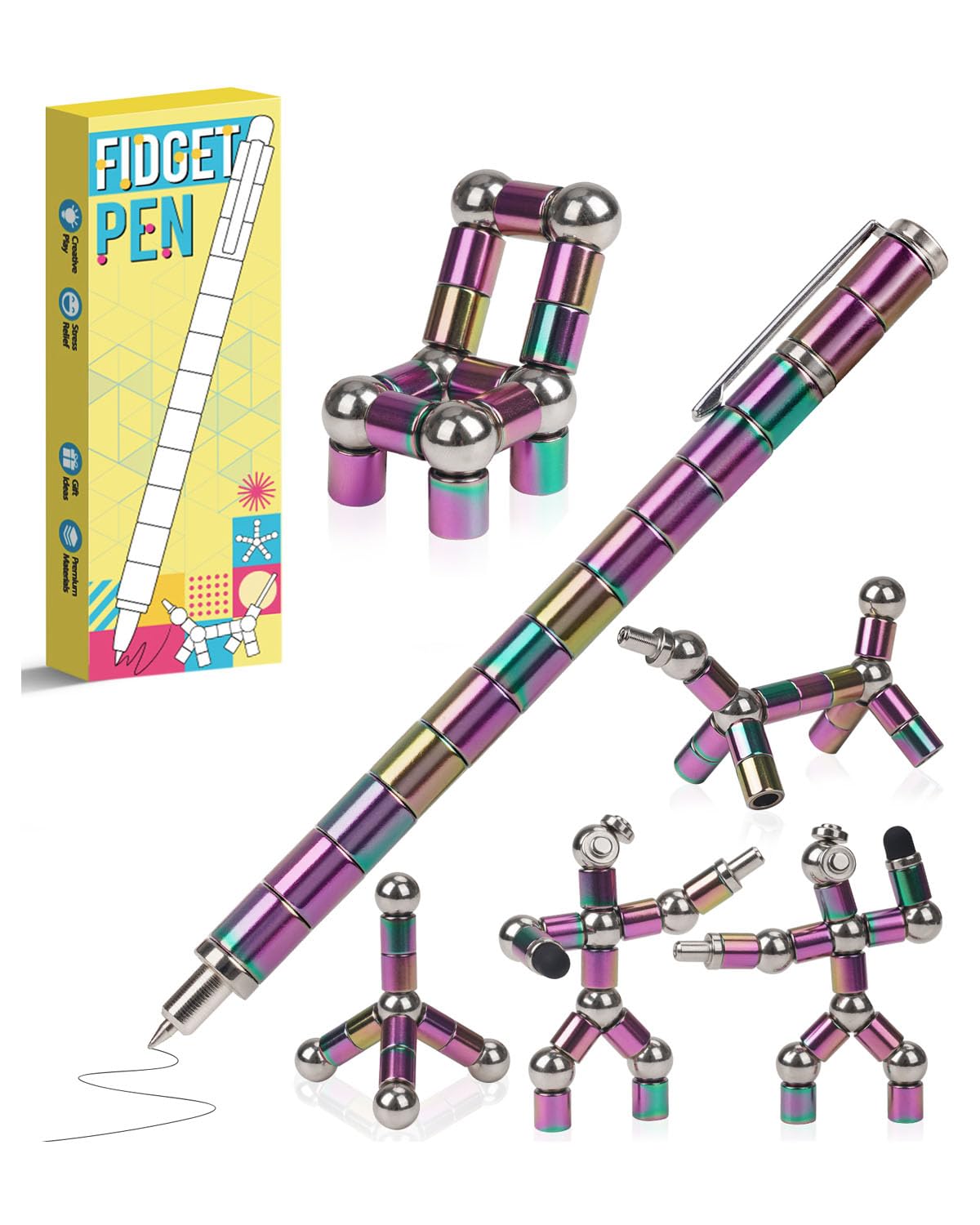 PASTACO Magnetic Fidget Pen – Shape-Changing Toy and Writing Tool for Teens and Adults