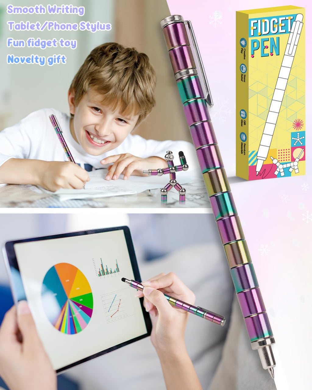PASTACO Magnetic Fidget Pen – Shape-Changing Toy and Writing Tool for Teens and Adults