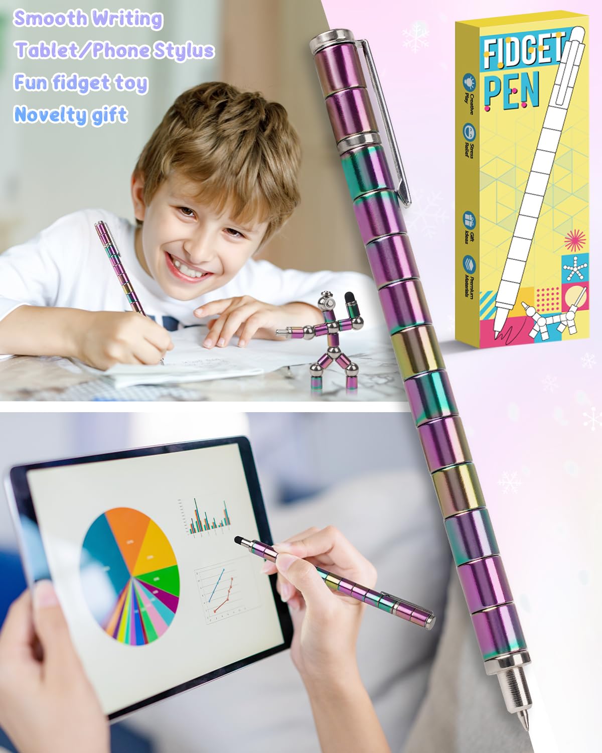 PASTACO Magnetic Fidget Pen – Shape-Changing Toy and Writing Tool for Teens and Adults