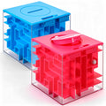 Patelai 2-Piece Money Holder Maze Puzzle Box – Red and Blue Acrylic Brain Teaser Gift