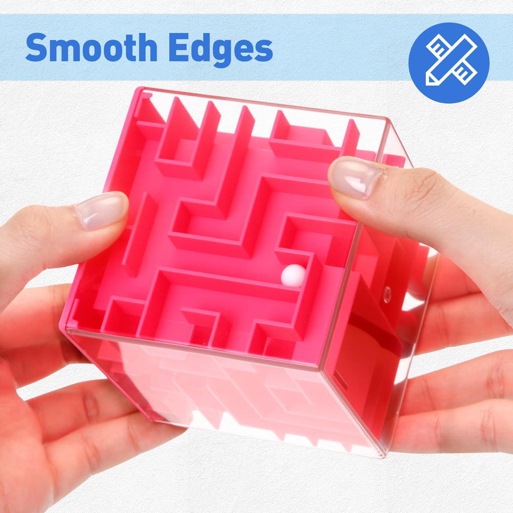 Patelai 2-Piece Money Holder Maze Puzzle Box – Red and Blue Acrylic Brain Teaser Gift
