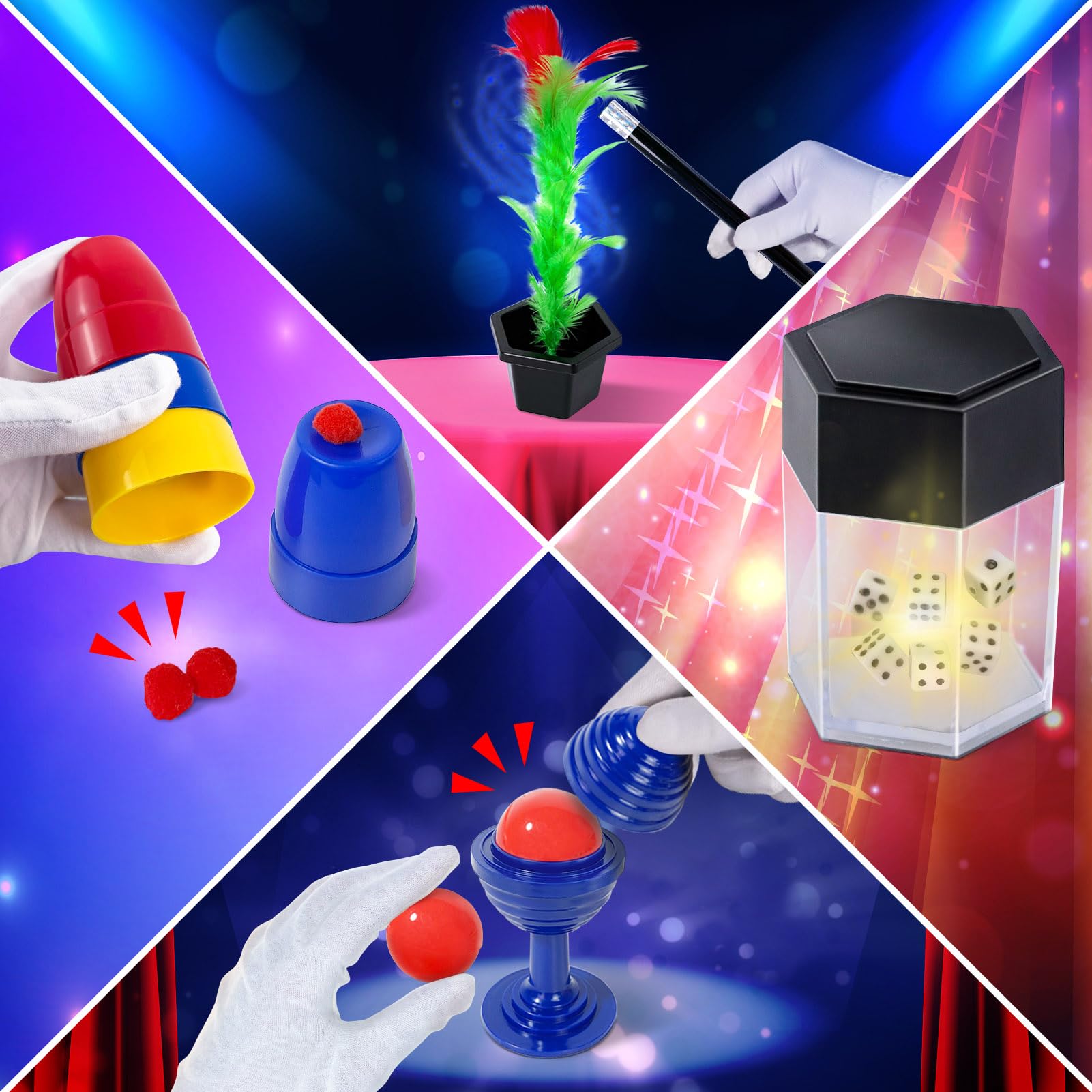 PATIFEED Magic Kit for Kids Ages 6-12 – 40+ Tricks with Step-by-Step Instructions