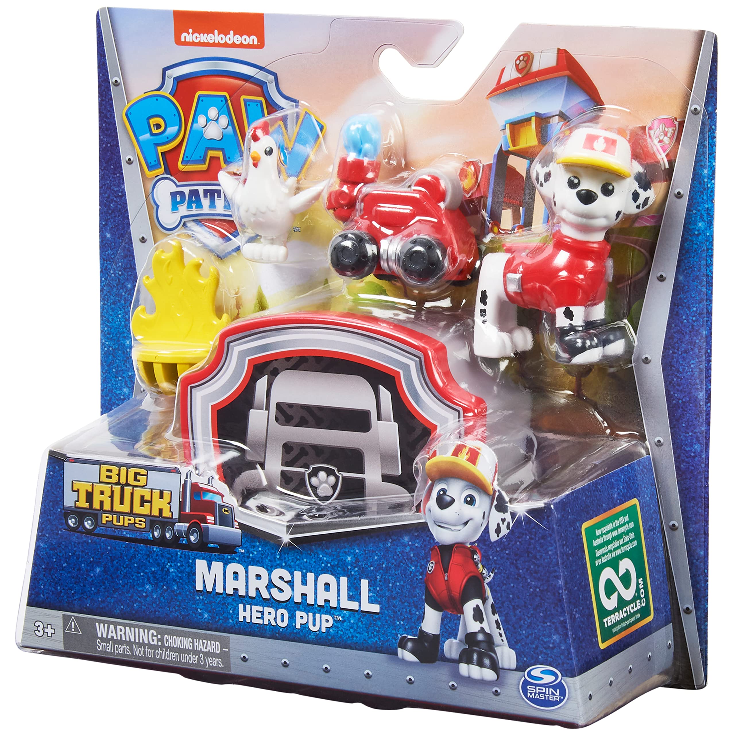 PAW Patrol Big Hero Puppies Marshall Figure with Snap-On Drone & Rescue Animal