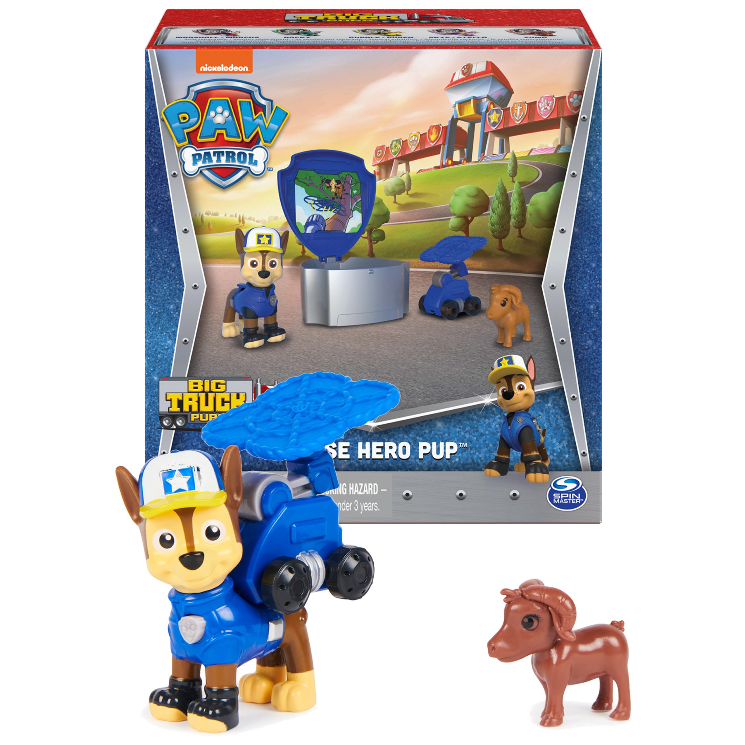 Paw Patrol Big Truck Pups Chase Action Figure with Rescue Drone and Command Pod