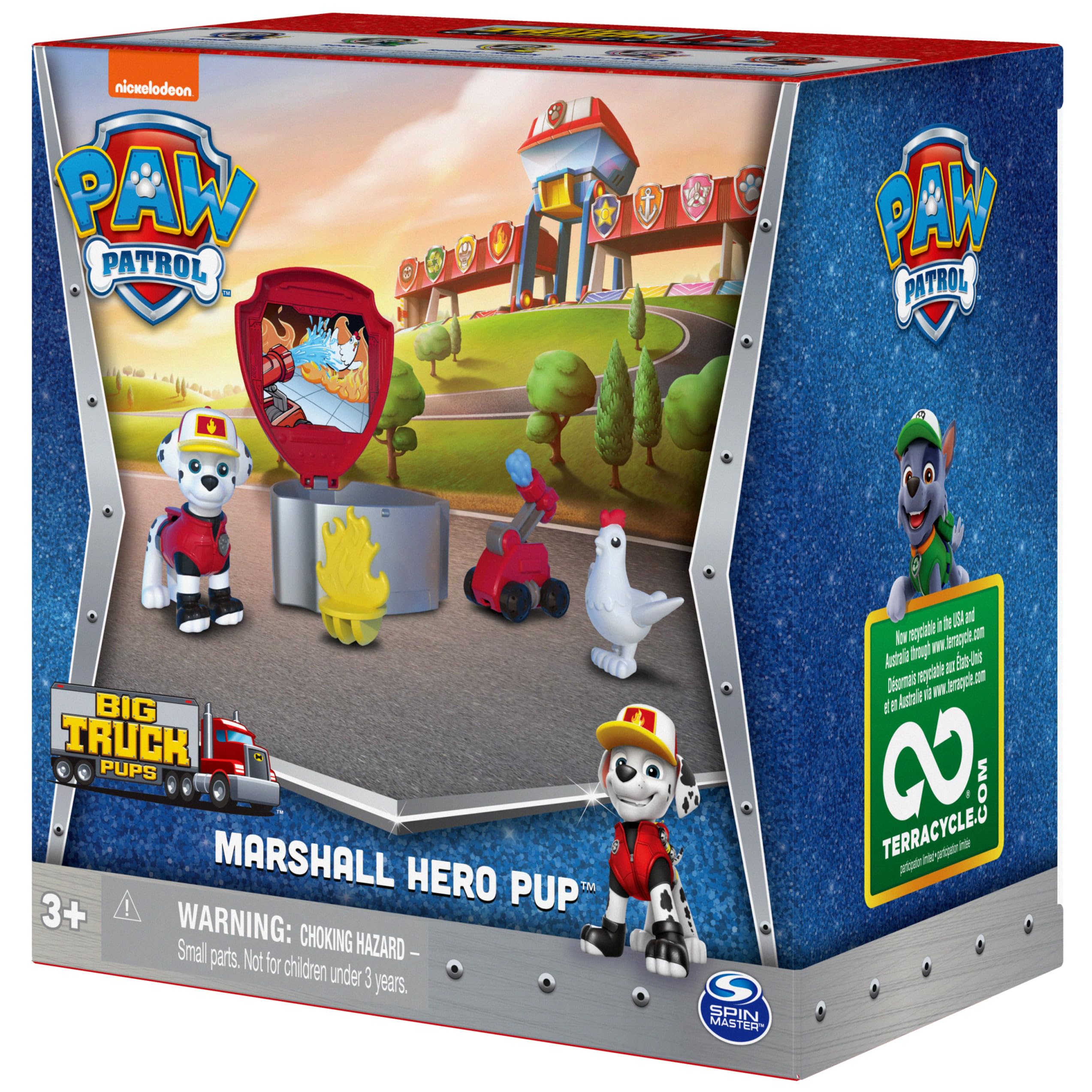 PAW Patrol Big Truck Pups Marshall Action Figure with Clip-On Drone & Command Pod, Ages 3+
