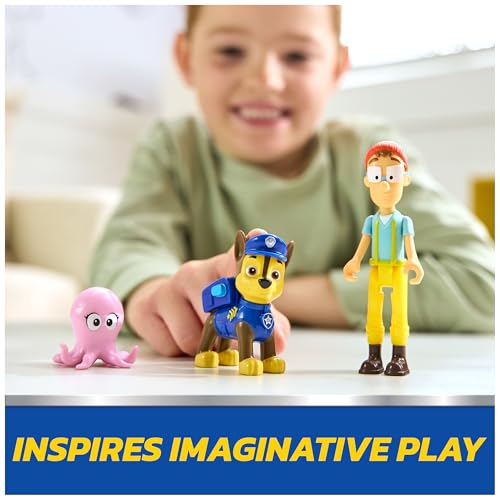 PAW Patrol Chase & Captain Turbot Figure Pack with Baby Octopus Toy – 3 Figures for Kids Ages 3 and Up