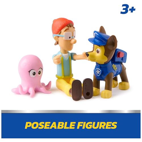 PAW Patrol Chase & Captain Turbot Figure Pack with Baby Octopus Toy – 3 Figures for Kids Ages 3 and Up