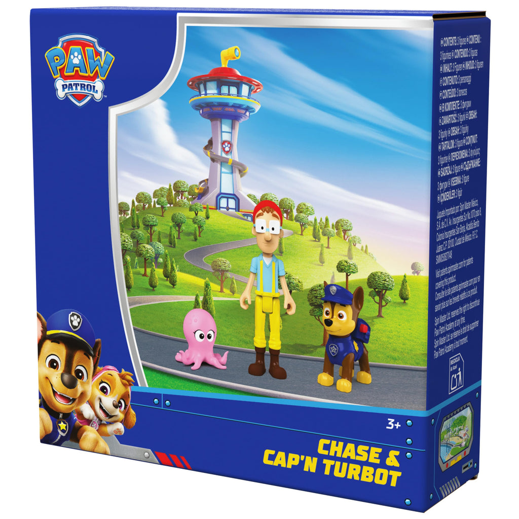PAW Patrol Chase & Captain Turbot Figure Pack with Baby Octopus Toy – 3 Figures for Kids Ages 3 and Up