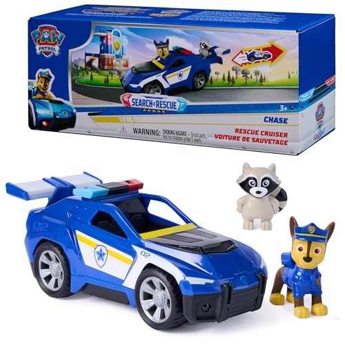 PAW Patrol Chase Rescue Cruiser – Police Car with Pull-Back Action, 2 Figures, Ages 3+