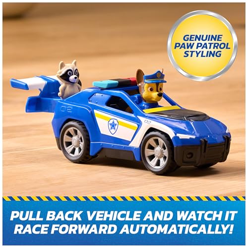 PAW Patrol Chase Rescue Cruiser – Police Car with Pull-Back Action, 2 Figures, Ages 3+