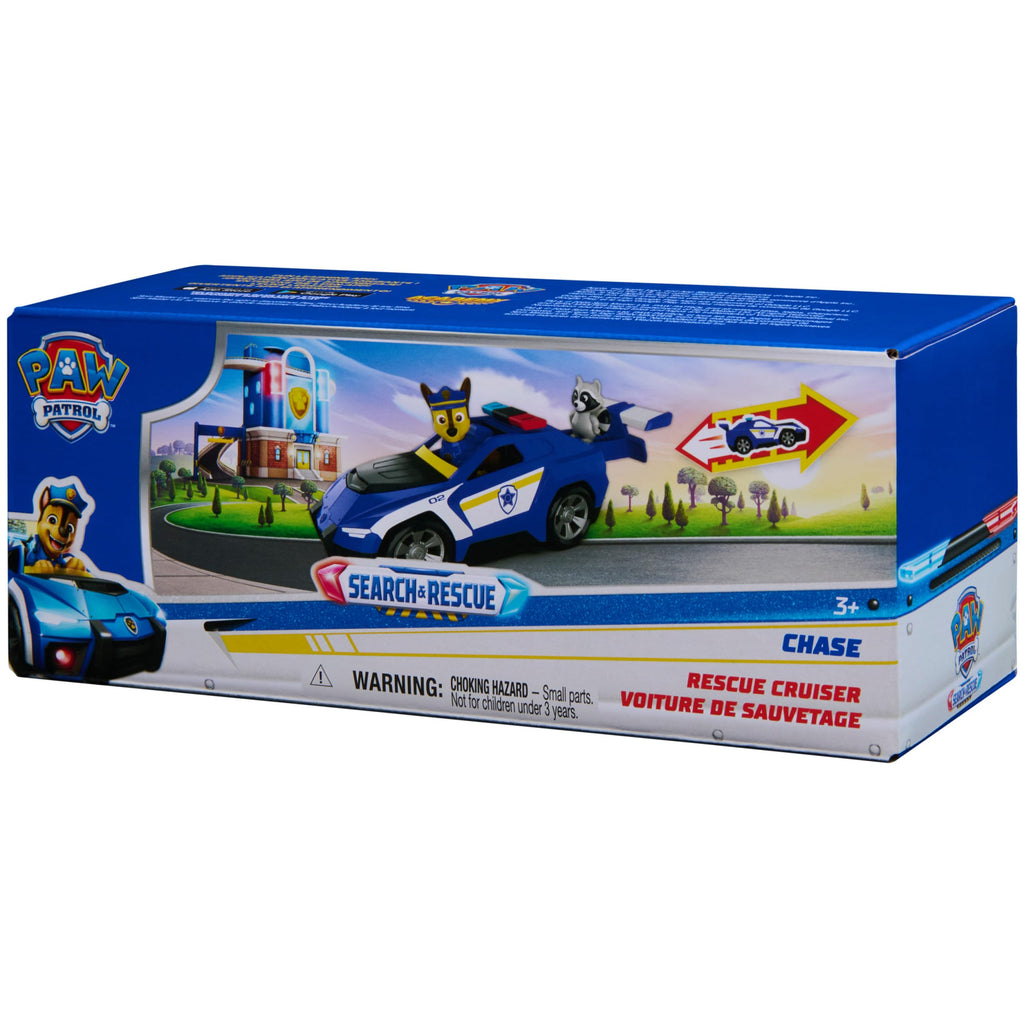 PAW Patrol Chase Rescue Cruiser – Police Car with Pull-Back Action, 2 Figures, Ages 3+