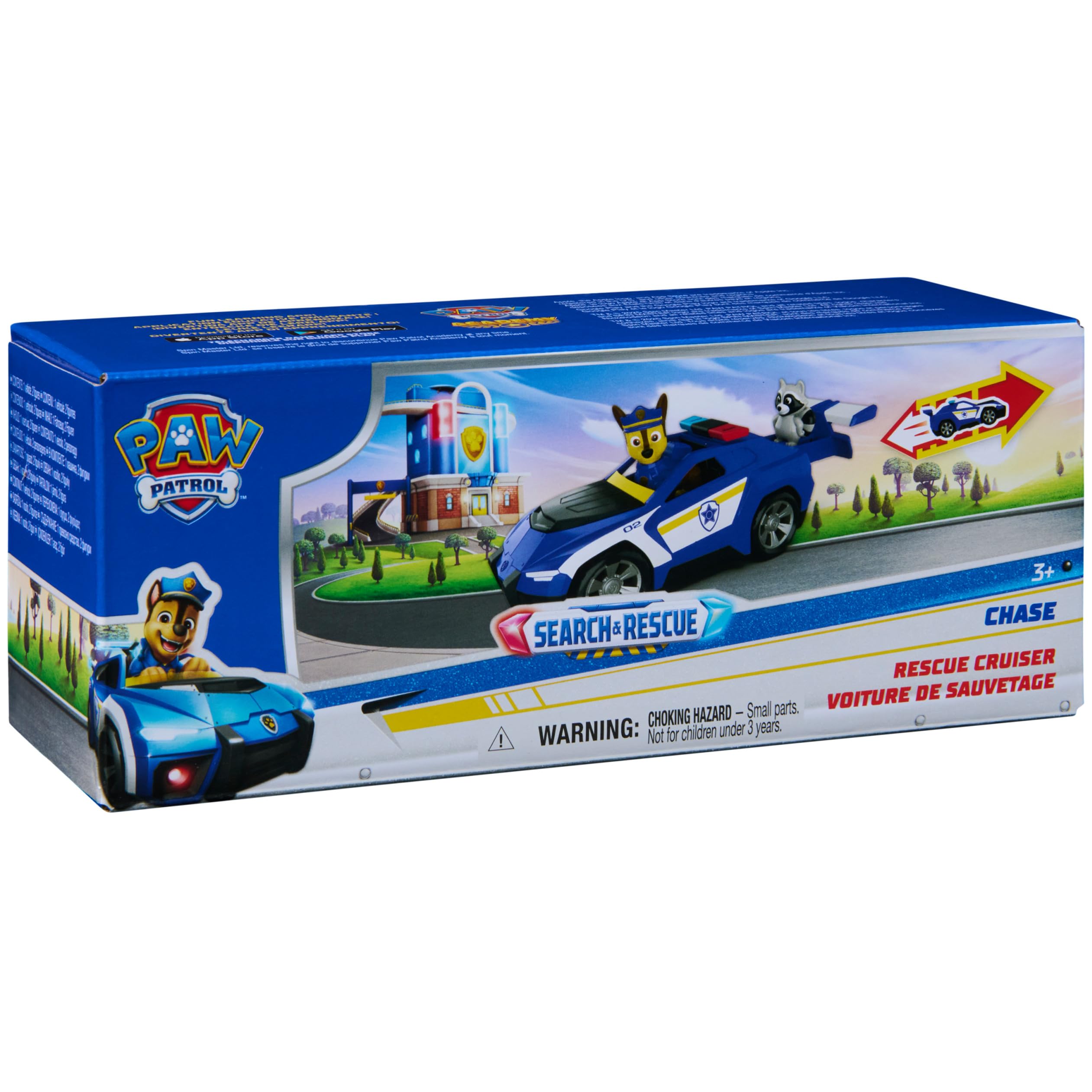 PAW Patrol Chase Rescue Cruiser – Police Car with Pull-Back Action, 2 Figures, Ages 3+