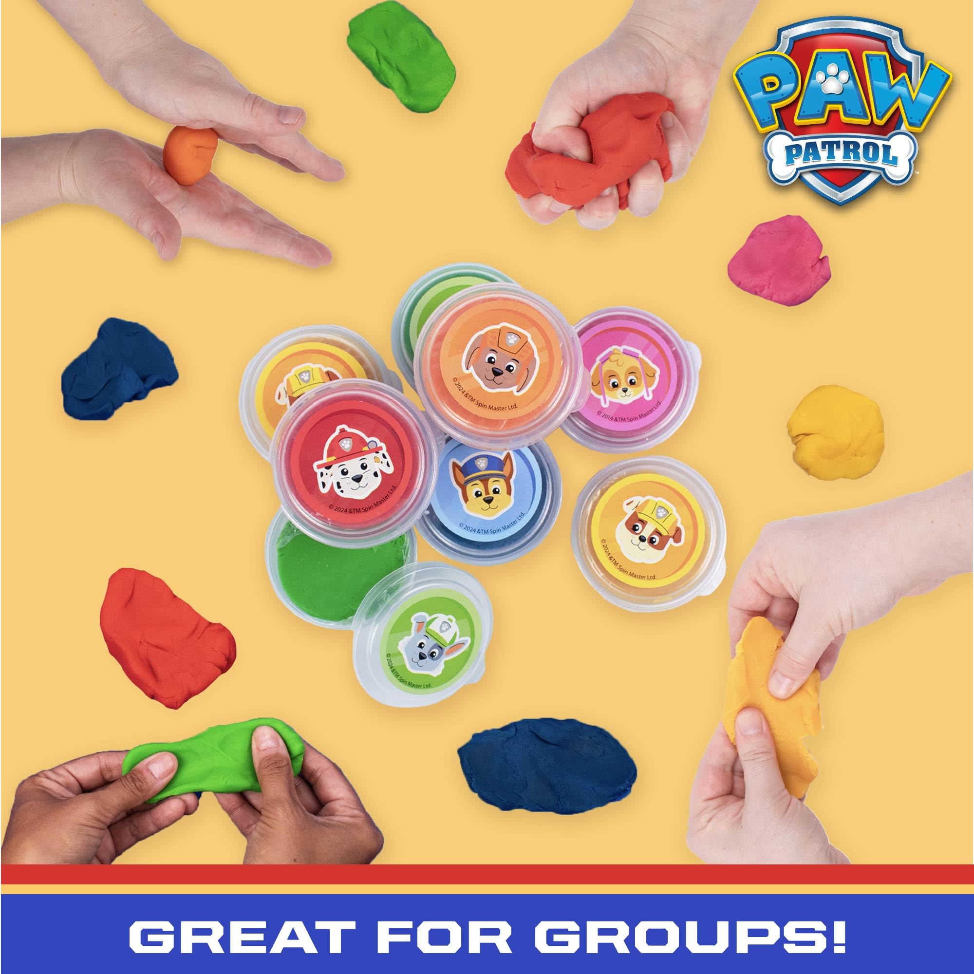 Paw Patrol Dough Party Pack – 25 Tubs of Colorful Sensory Play Dough for Kids Ages 3+