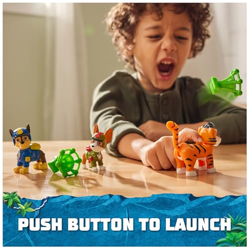 PAW Patrol Jungle Pups Chase, Tracker & Tiger Action Figures with Projectile Launcher - 3-Pack for Kids Ages 3+