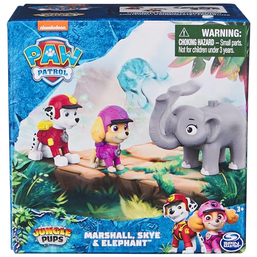 PAW Patrol Jungle Pups Marshall & Skye Action Figures with Elephant Projectile Launcher