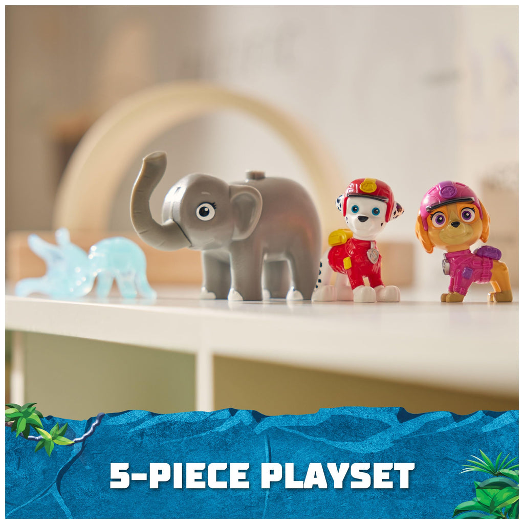 PAW Patrol Jungle Pups Marshall & Skye Action Figures with Elephant Projectile Launcher
