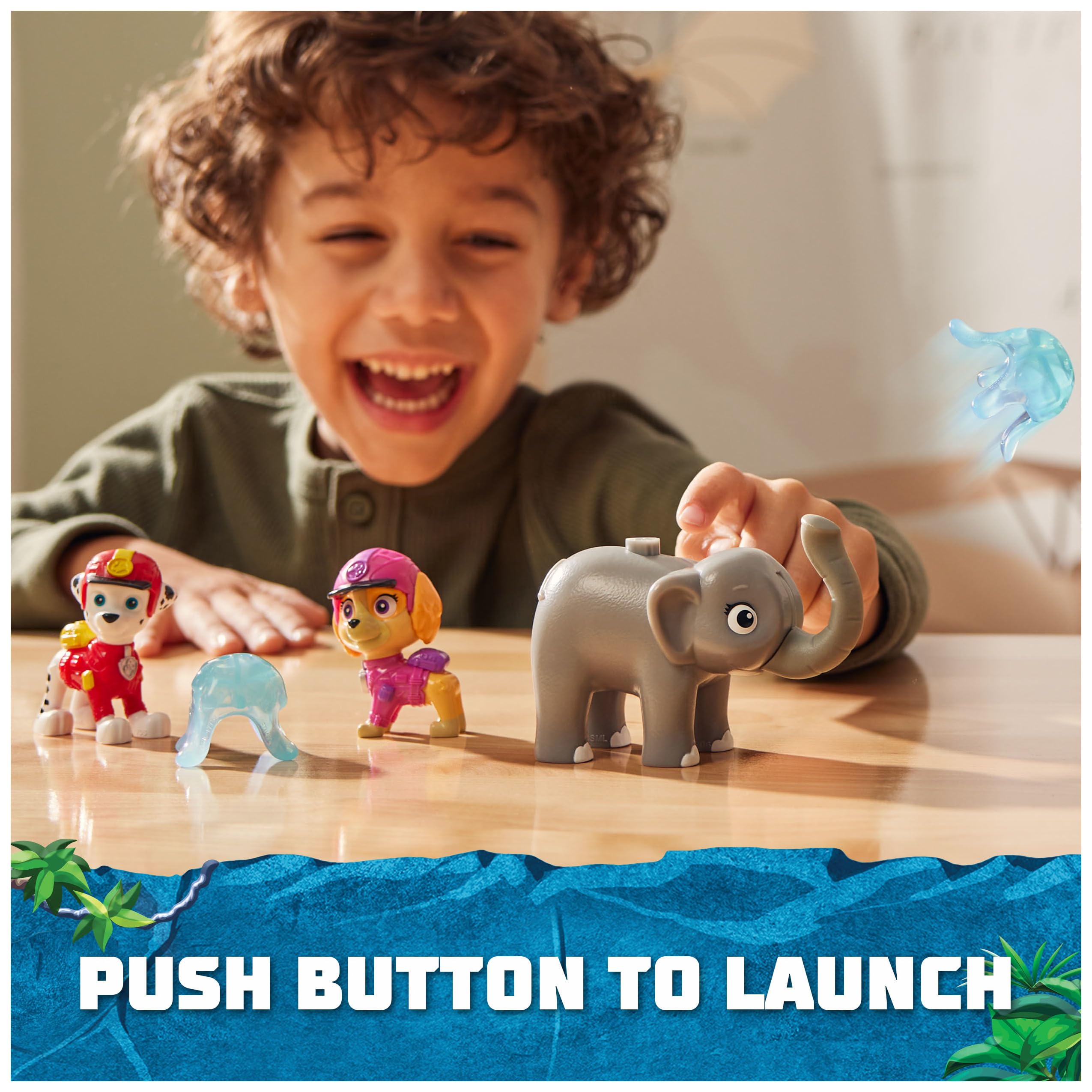 PAW Patrol Jungle Pups Marshall & Skye Action Figures with Elephant Projectile Launcher
