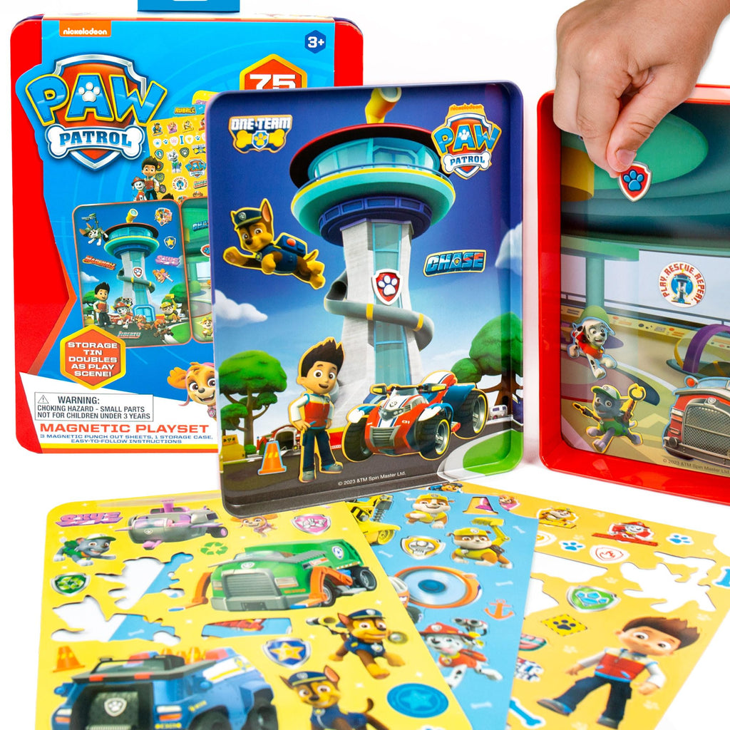 Paw Patrol Magnetic Playset - 75 Mix & Match Magnets in 2-in-1 Storage Tin