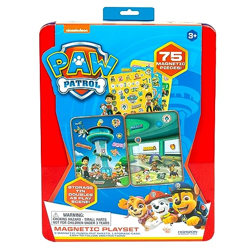 Paw Patrol Magnetic Playset - 75 Mix & Match Magnets in 2-in-1 Storage Tin