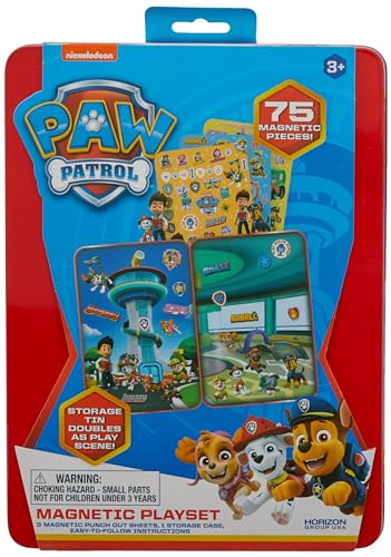 Paw Patrol Magnetic Playset - 75 Mix & Match Magnets in 2-in-1 Storage Tin