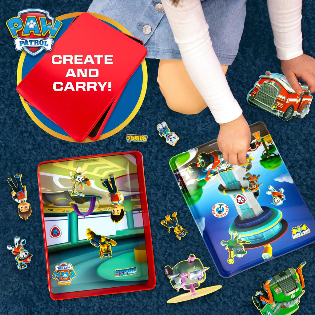 Paw Patrol Magnetic Playset - 75 Mix & Match Magnets in 2-in-1 Storage Tin