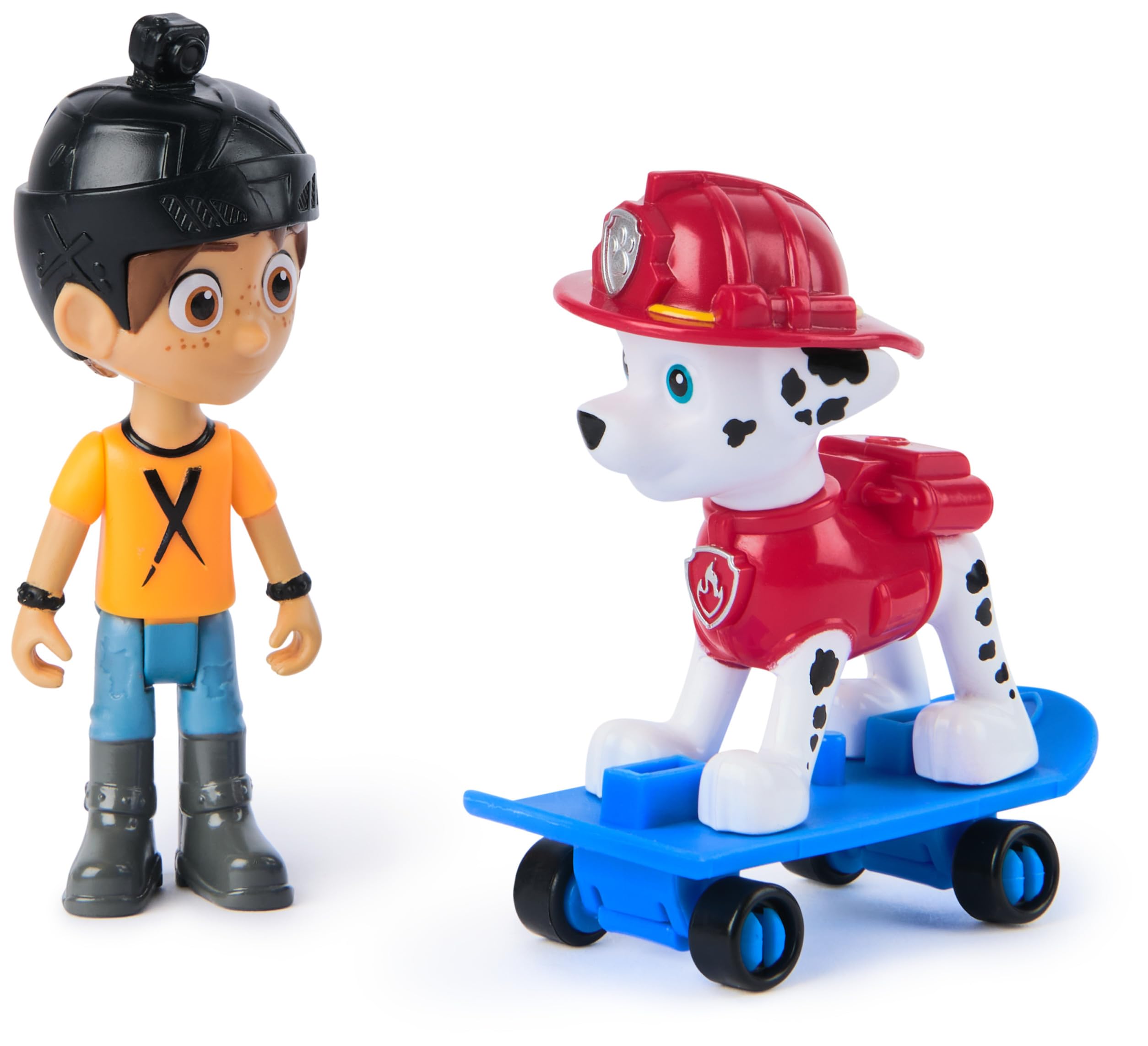 PAW Patrol Marshall & Daring Danny X Action Figures Set with Skateboard - Pretend Play Toy for Kids Ages 3 and Up