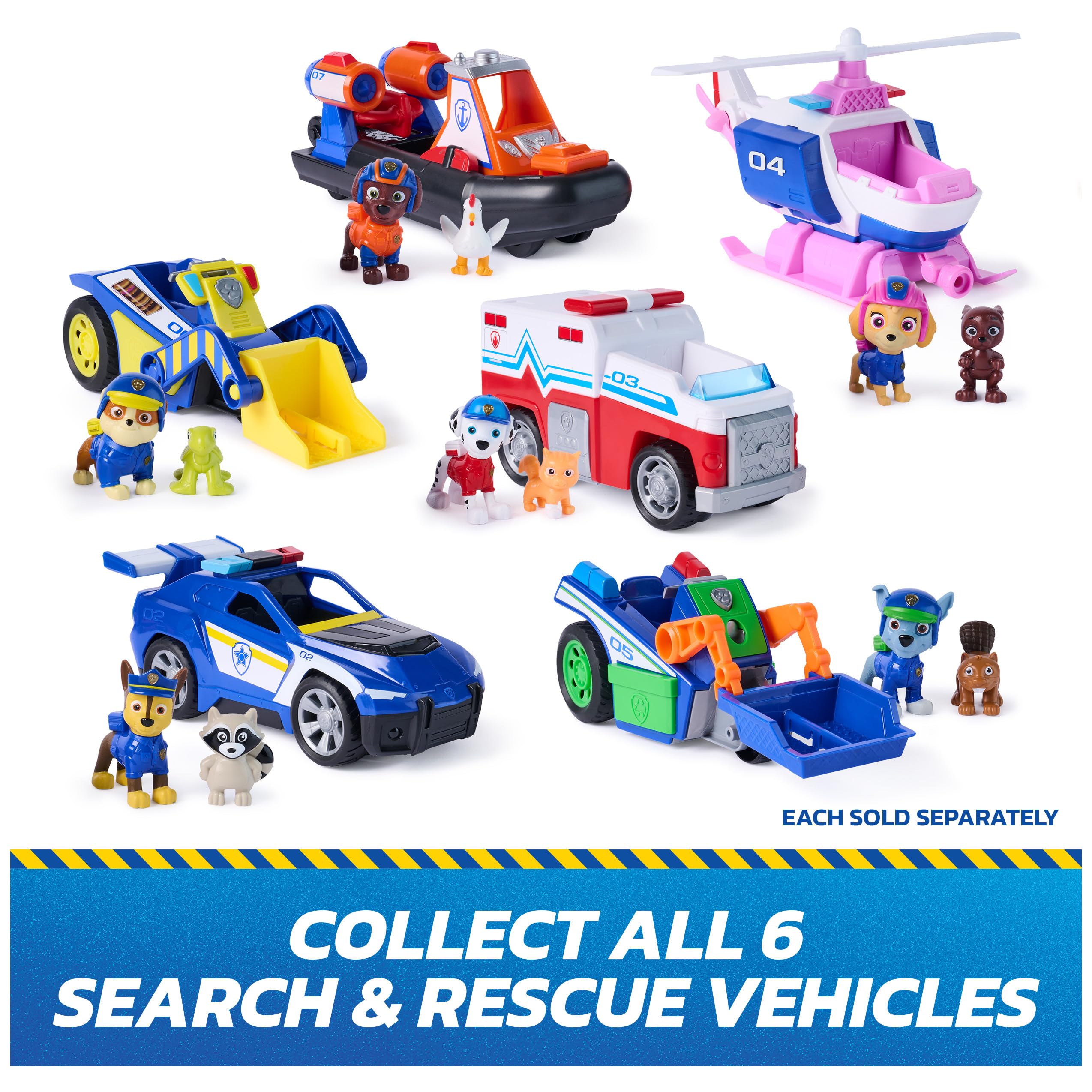 PAW Patrol Marshall Rescue Responder Vehicle with 2 Figures – 6-Inch Pull-Back Toy Truck, Ages 3+
