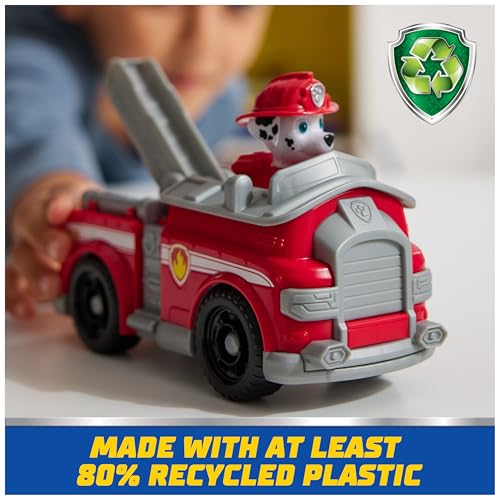 Paw Patrol Marshall's Firetruck Toy Vehicle with Collectible Action Figure, Sustainably Made, Ages 3+