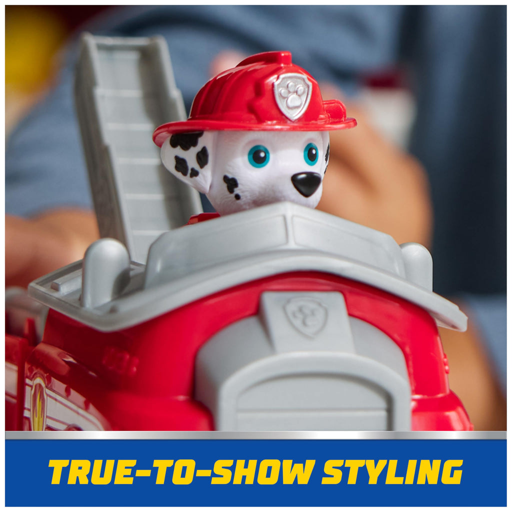 Paw Patrol Marshall's Firetruck Toy Vehicle with Collectible Action Figure, Sustainably Made, Ages 3+