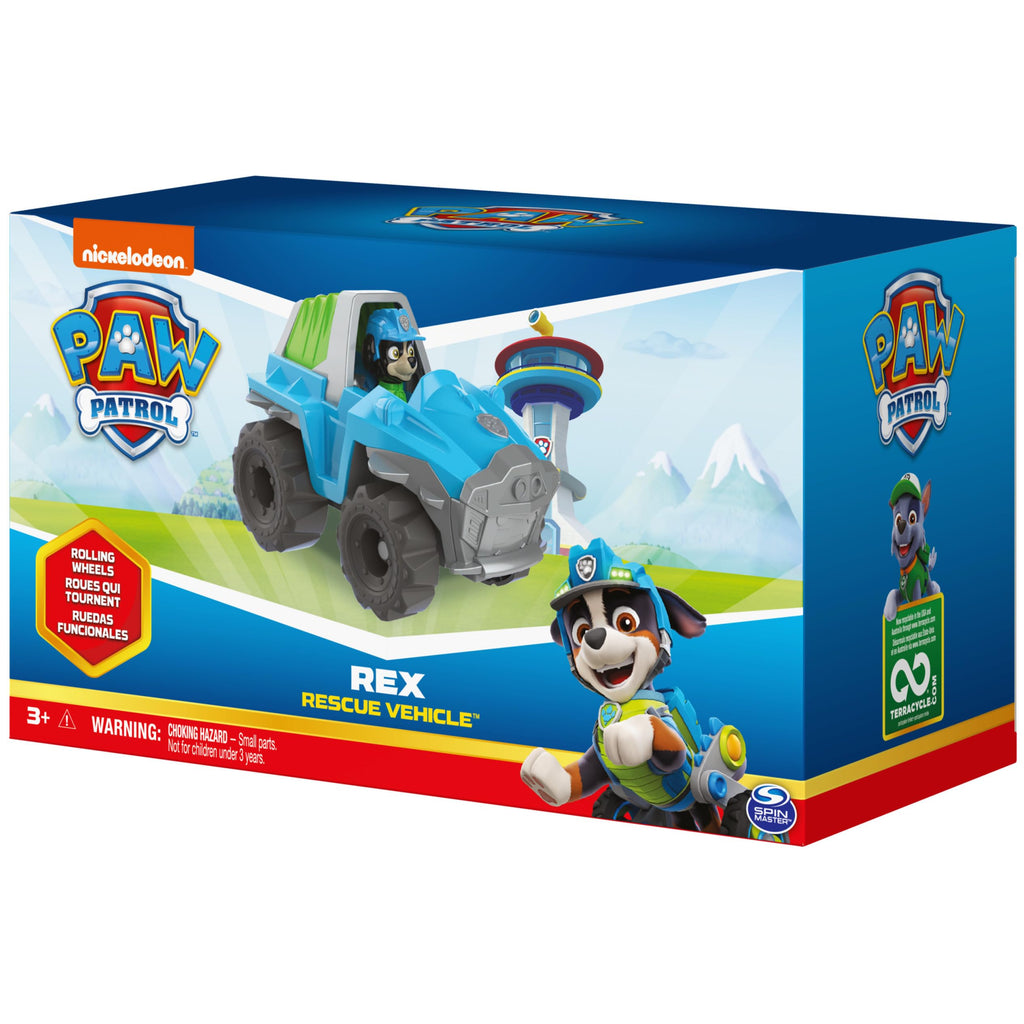 PAW Patrol Rex’s Dinosaur Rescue Vehicle with Action Figure – Ages 3+